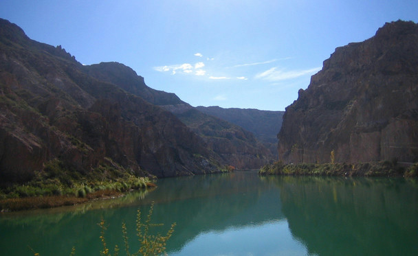 A lake in Cañon del Atuel, Mendoza province, Argentina