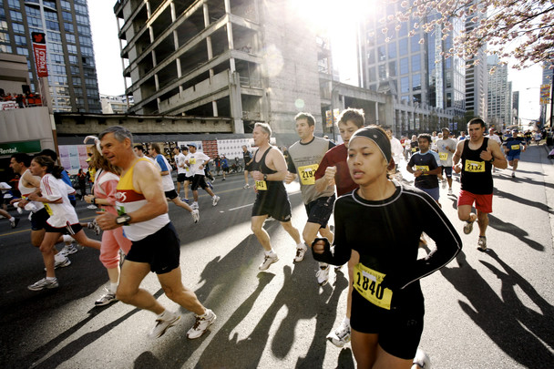 Runners. Taking part in last year’s Vancouver Sun Run