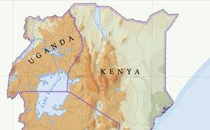 A map of Lake Victoria, in a traditional atlas style — Flother
